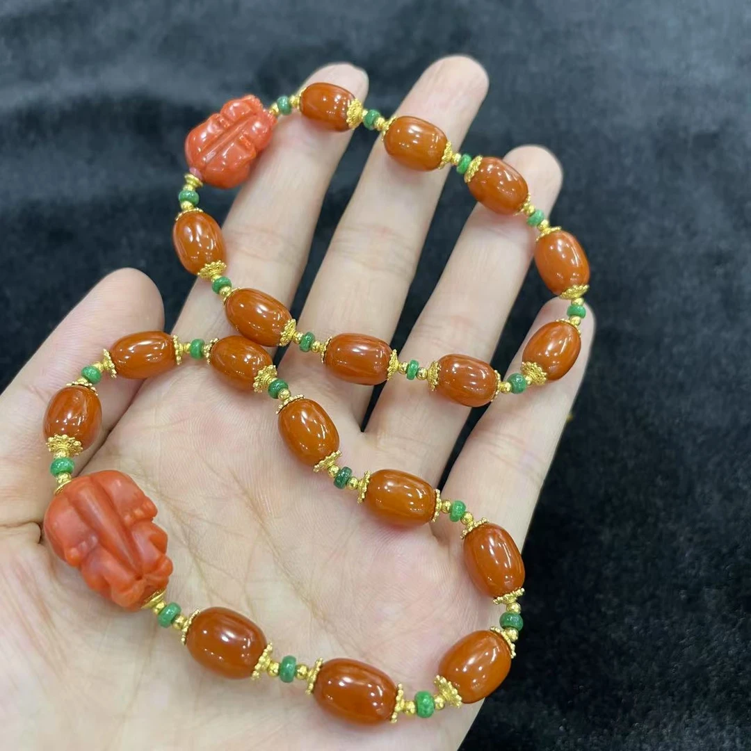 【玉经纶】-31596/HQ37-蜜蜡手串-多样性发其一