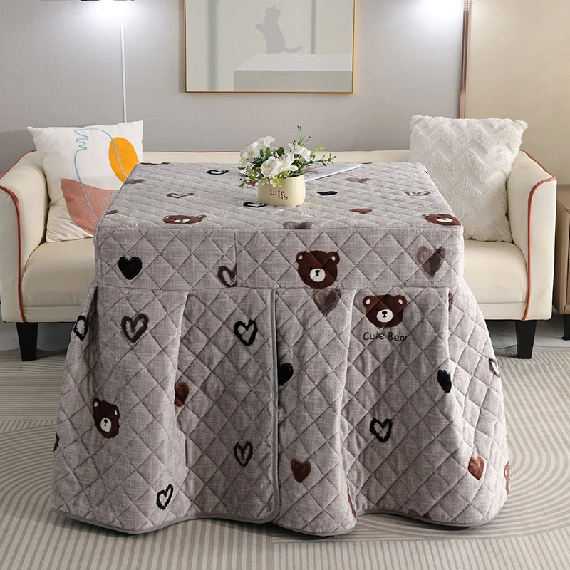 新款秋冬加绒加厚烤火桌子罩套电炉罩被长方形烤火罩正方形烤火罩