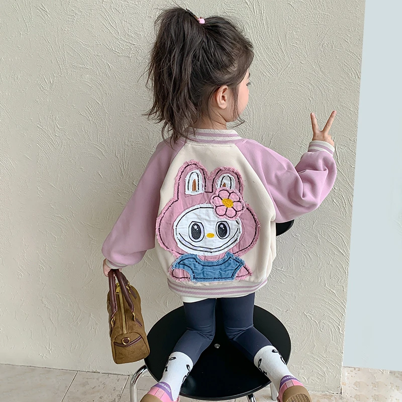 女童棒球服秋装2025春秋新款网红炸街儿童外套秋装小女孩早秋上衣