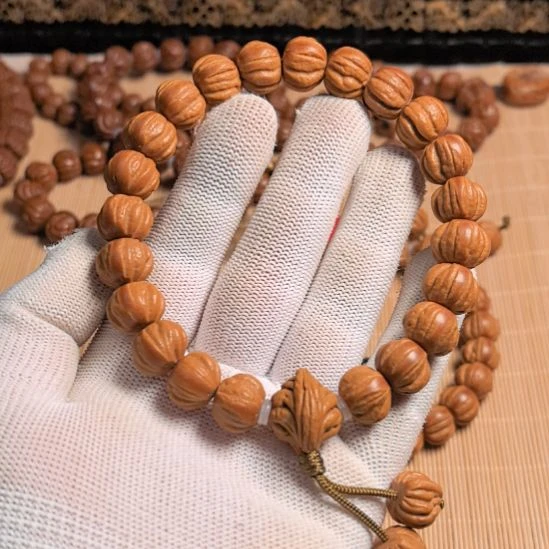 桃核吊坠京八棱手持