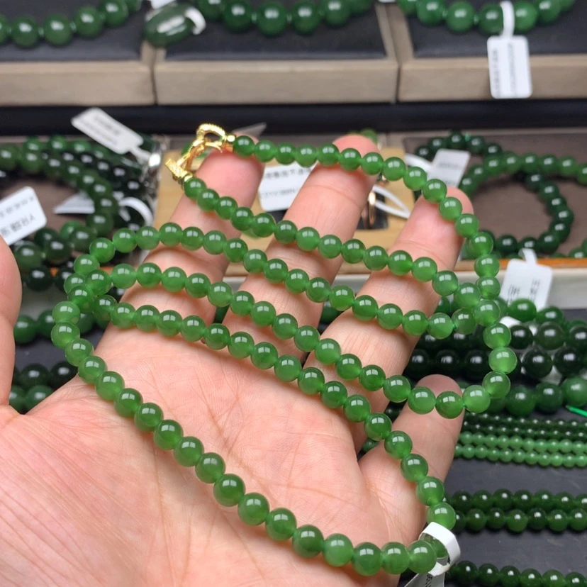 【闪购商品】颈饰未镶嵌和田玉（碧玉）冰阳6m m