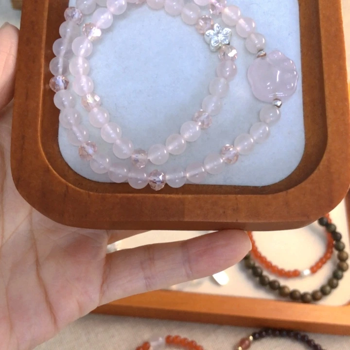 方解石-水晶手串未镶嵌