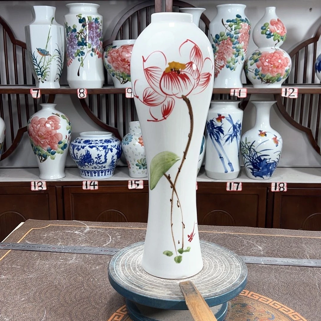摆件景德镇陶瓷美荷花