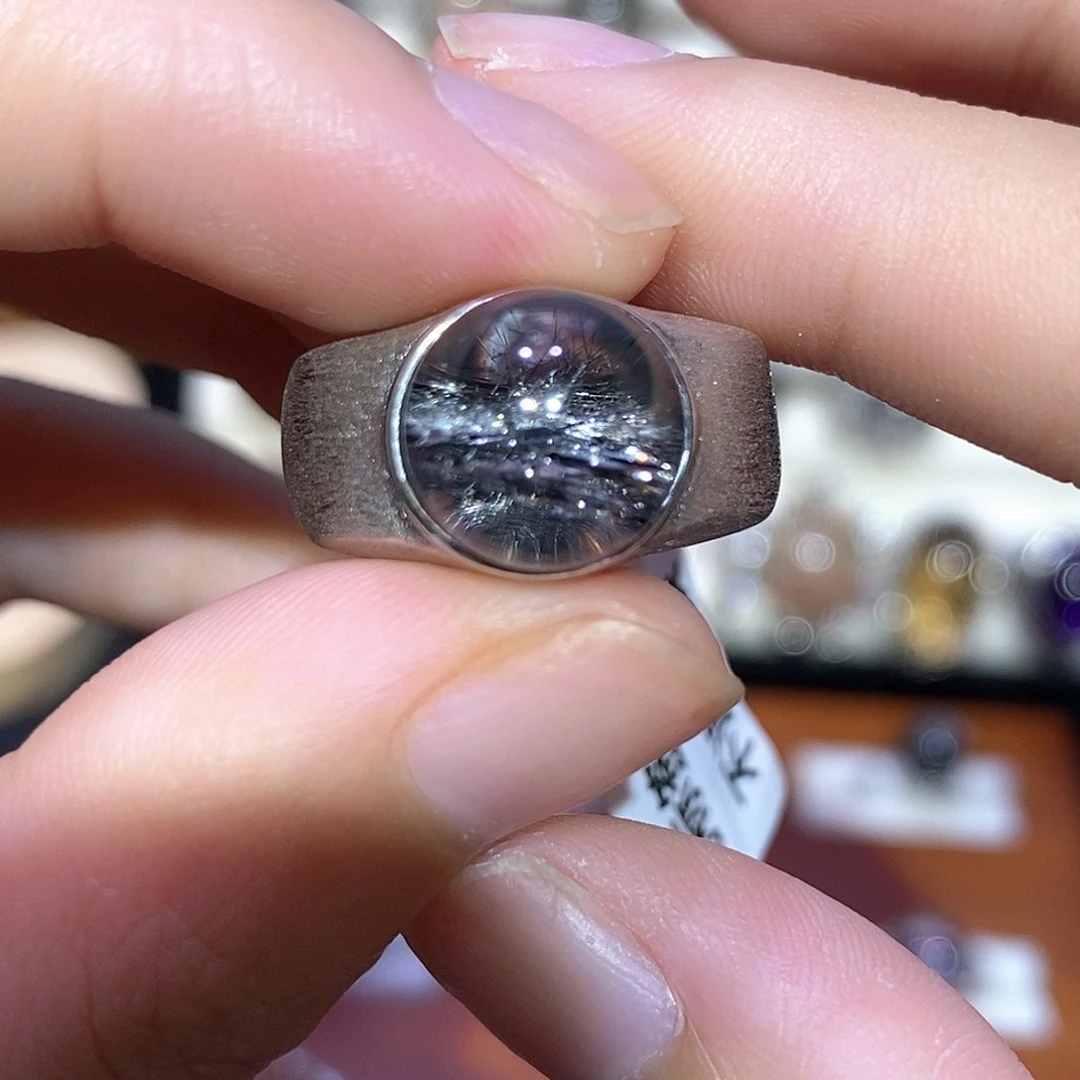 水晶戒指银S925镶嵌
