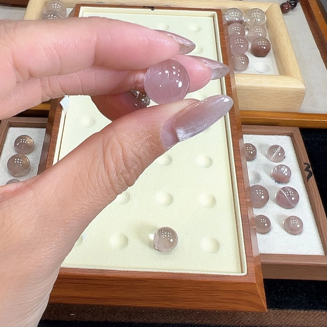 水晶手链未镶嵌露**主13.2m粉