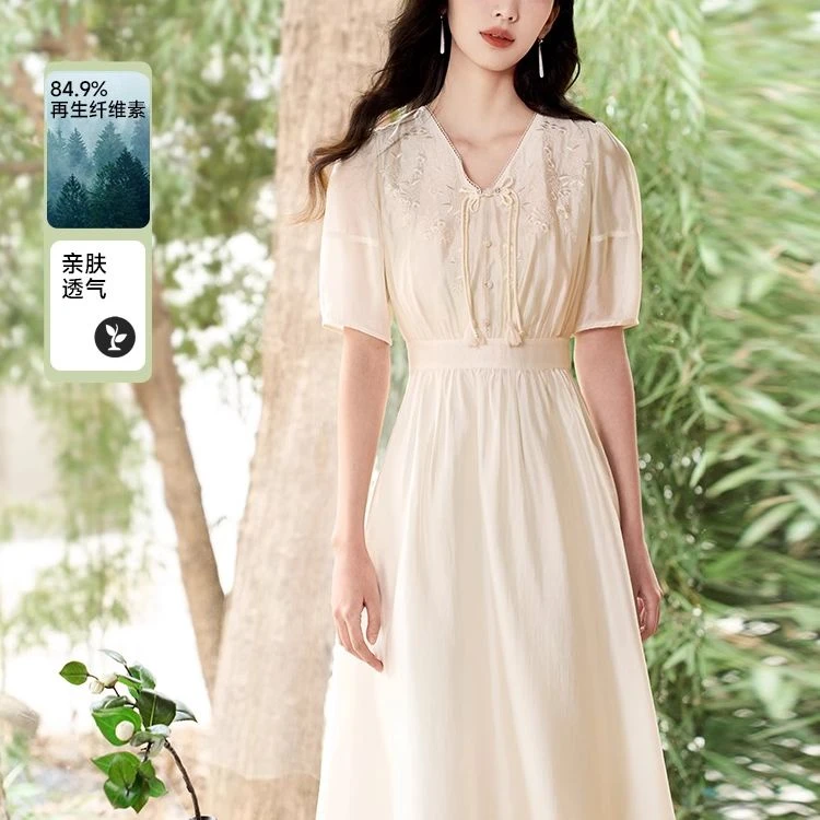 【直播专享】Q842075连衣裙 香影新中式国风气质连衣裙女夏季新款