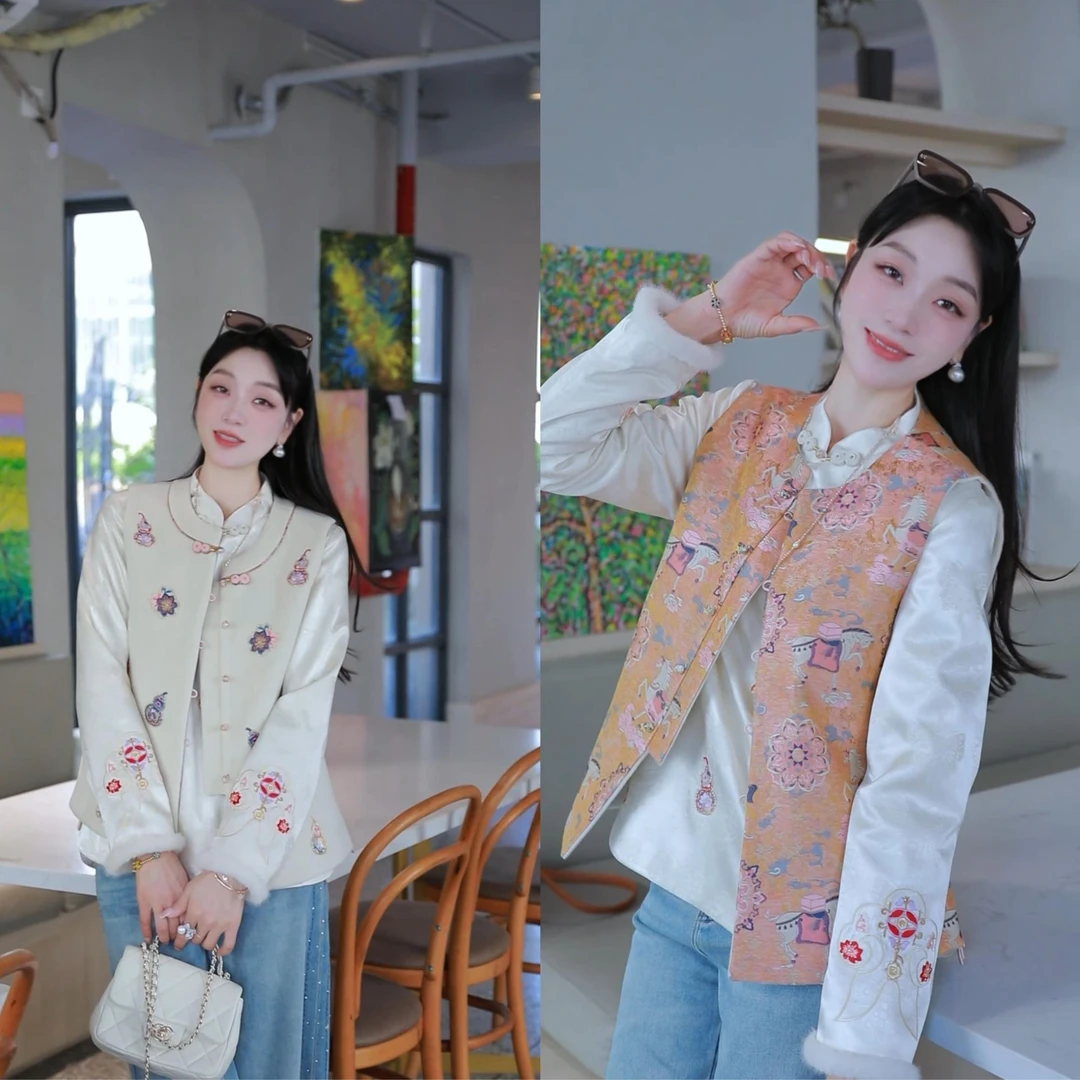 《秀秀定制》【八宝葫芦】秋冬羊毛双面百搭日常新中式中国风马甲6799