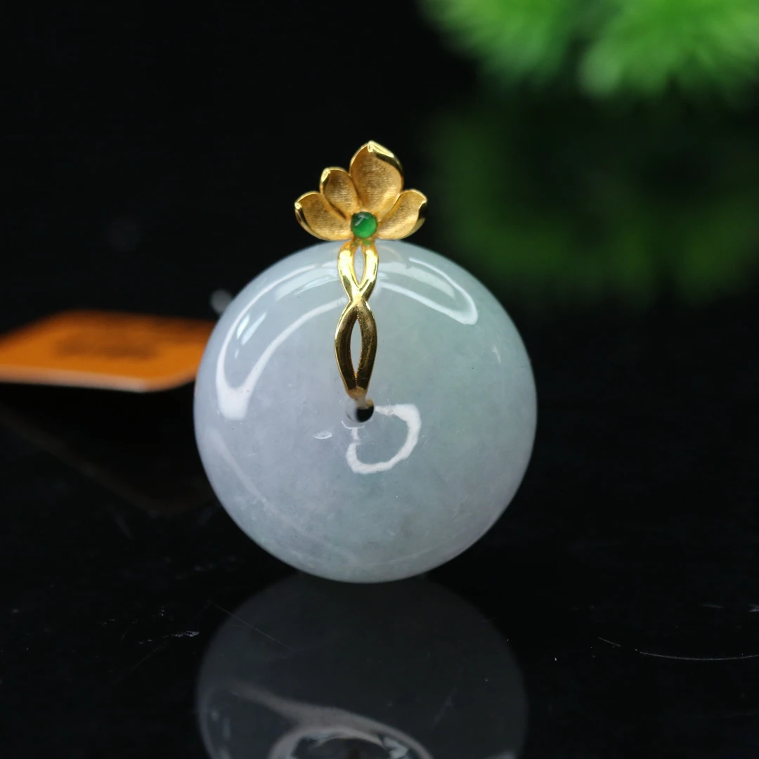 lot28天然缅甸翡翠A货18k吊坠/701709/保利厦门拍卖