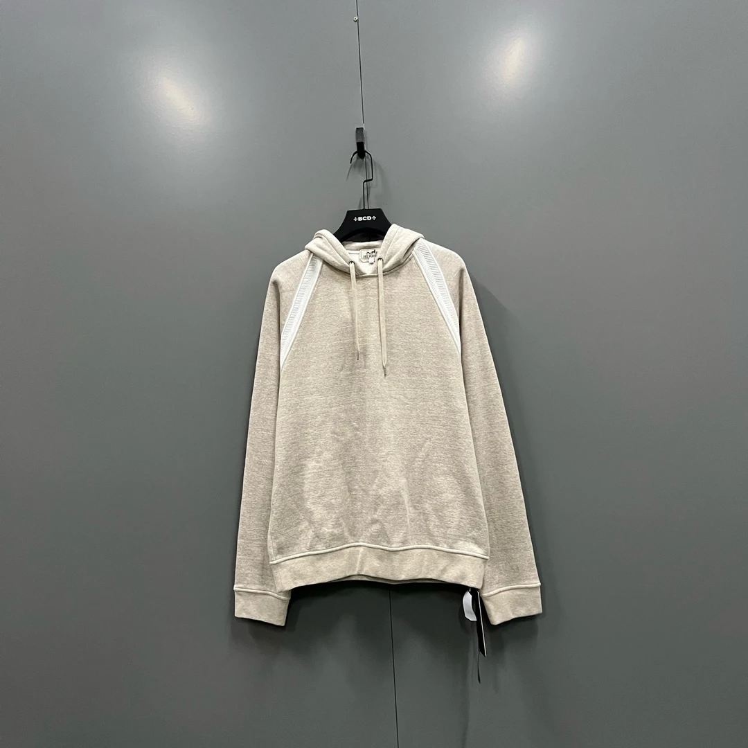 99新 Hermes/爱马仕 tt3 拼接撞色帽衫 L码/98新/017444