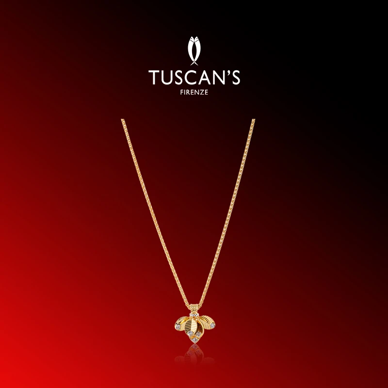 TUSCAN'S 铜合金项链 气质女士蜜蜂咖啡豆项链时尚小众颈链时代