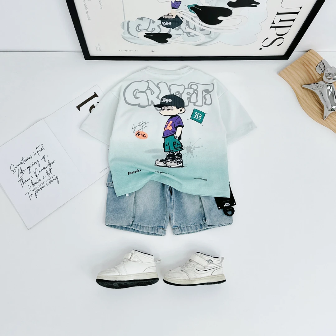 儿童夏短袖T恤夏季男童上衣2025新款夏装潮 HZ25587 悠悠童话童装