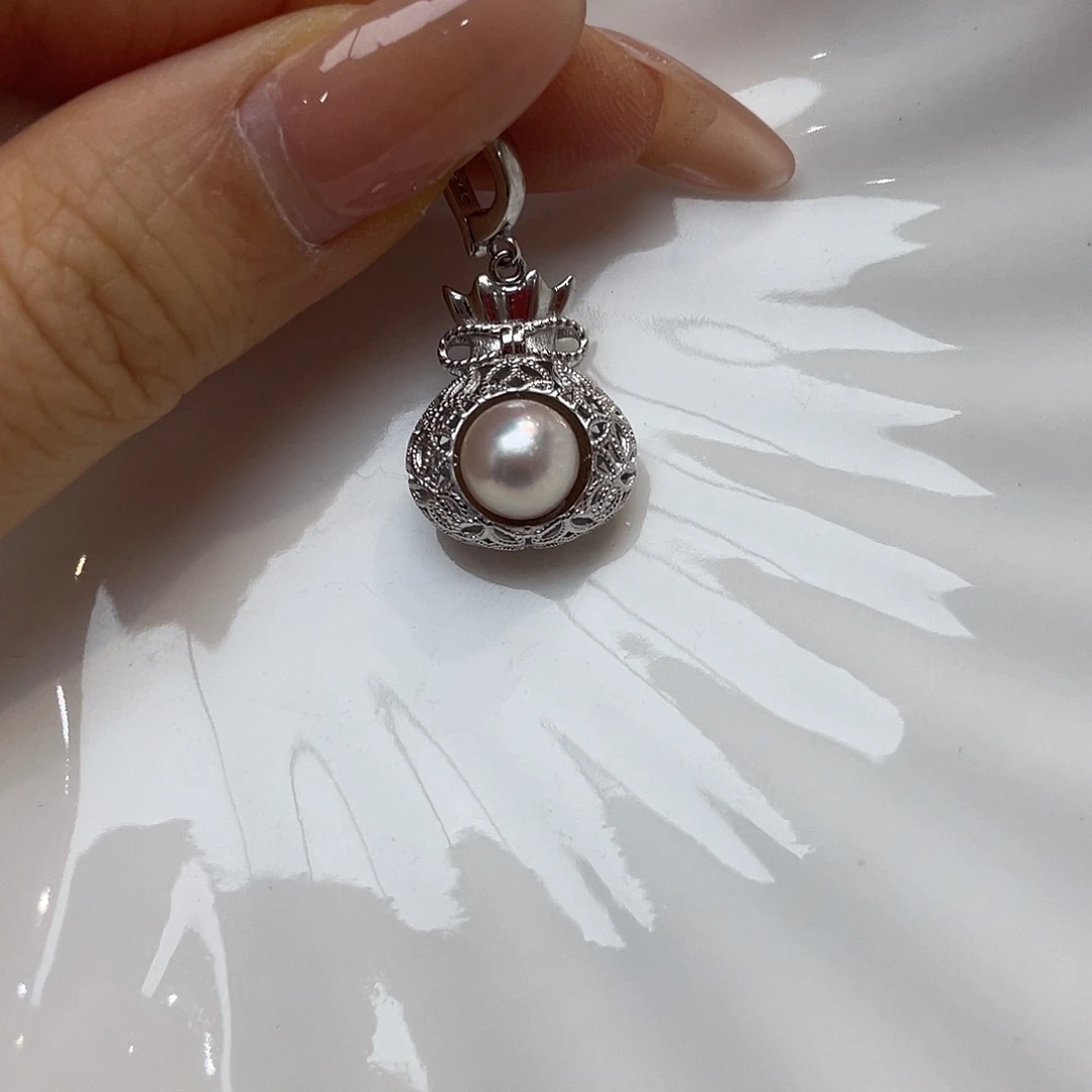 银S925镶嵌吊坠(不含链)海水珍珠