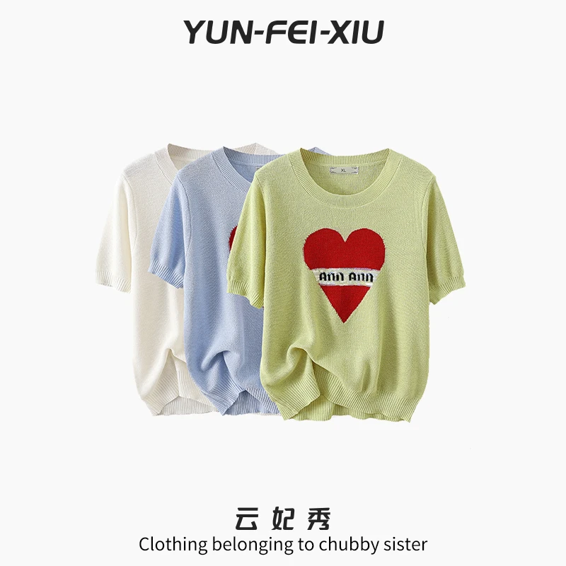 云妃秀大码女装T恤时尚休闲微胖气质减龄百搭宽松显瘦上衣夏6602