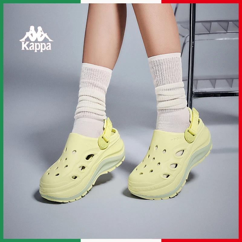 Kappa卡帕洞洞鞋防滑凉鞋休闲女鞋运动户外厚底凉鞋子K0F25LL74CJ