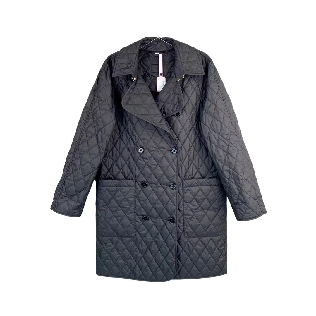 99新 BURBERRY/博柏利  bb1725 聚酯纤维 双排扣后背logo外套 L码