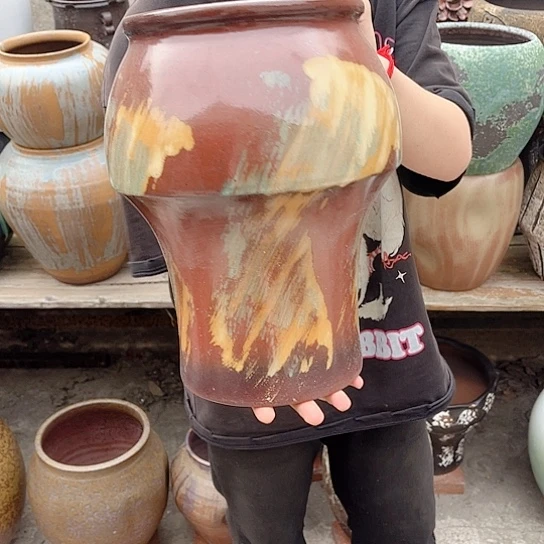 紫砂花盆高度32口径20