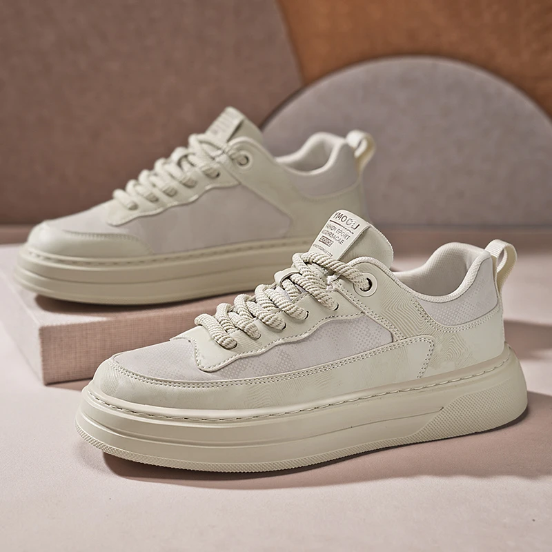 复古厚底板鞋春秋季男鞋新款运动休闲鞋男士百搭时尚上班工作鞋子