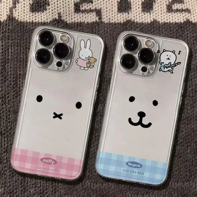 米菲兔自嘲熊适用苹果16promax情侣手机壳15太空壳小米华为14防摔