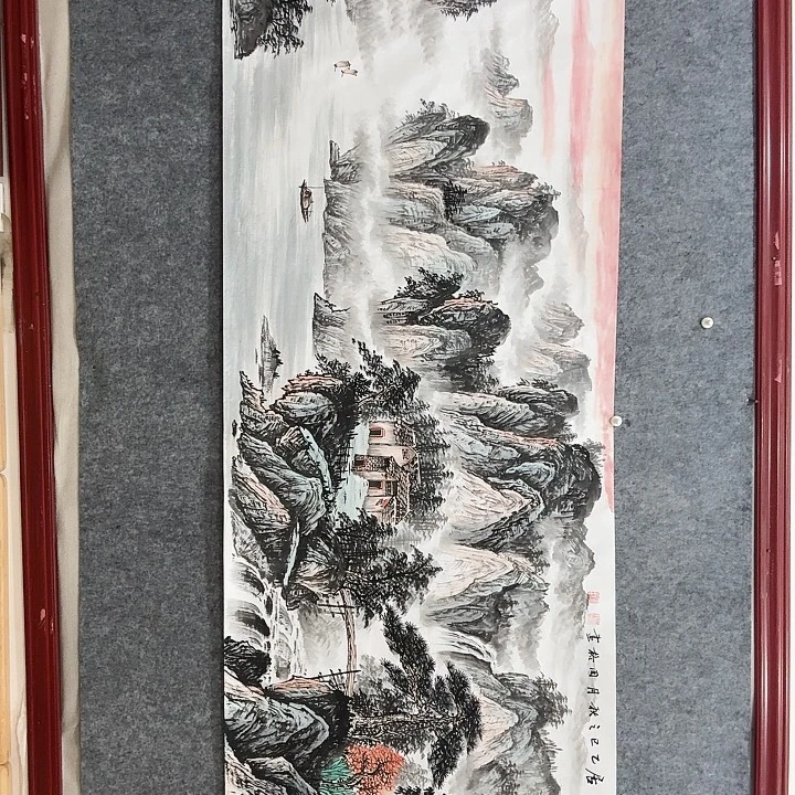 国画手绘国画富山雅居