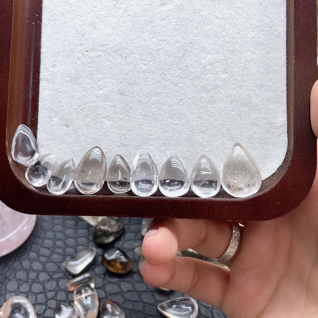 珠宝半成品未镶嵌发晶69幽灵水滴