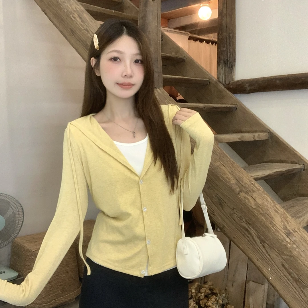 长袖连帽针织活力弹力长袖T恤洋气百搭韩版休闲显瘦1635990