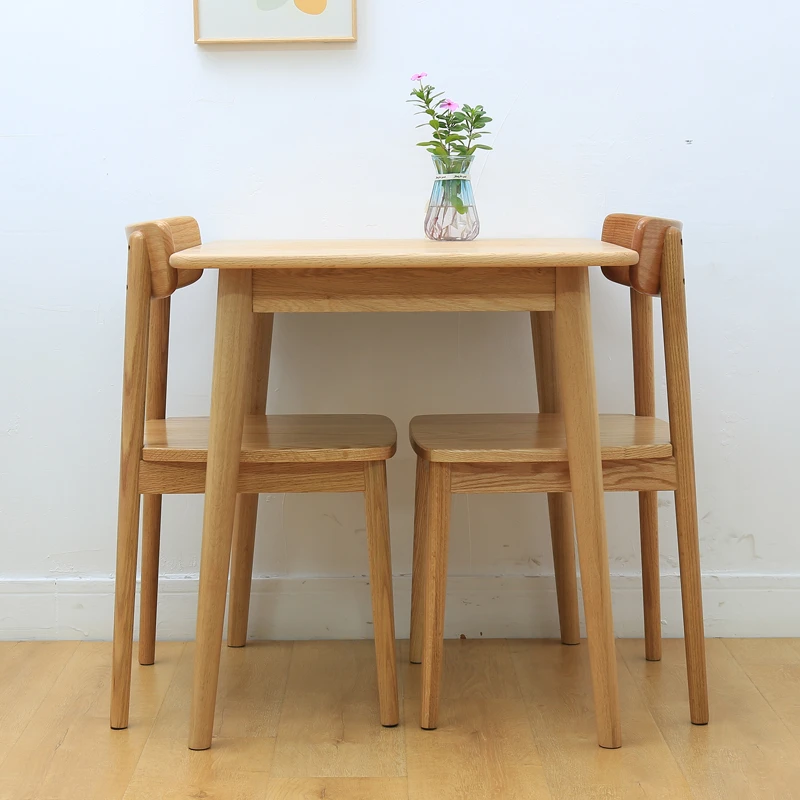 【红橡木】80*80*高75cm方桌【斜腿】纯实木小户型餐桌【木蜡油】