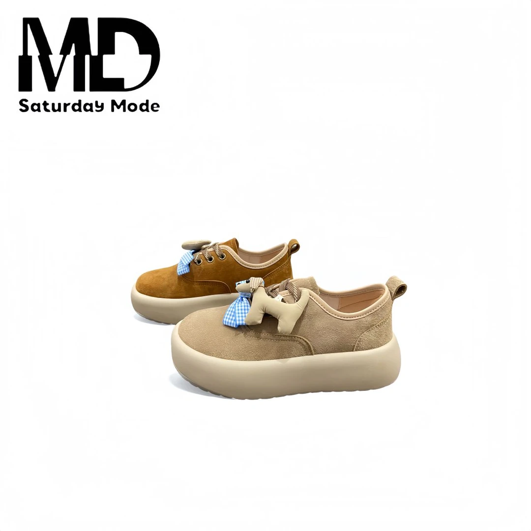 SATURDAYMODE秋季新款厚底增高时尚复古低帮圆头休闲鞋3112E68 T