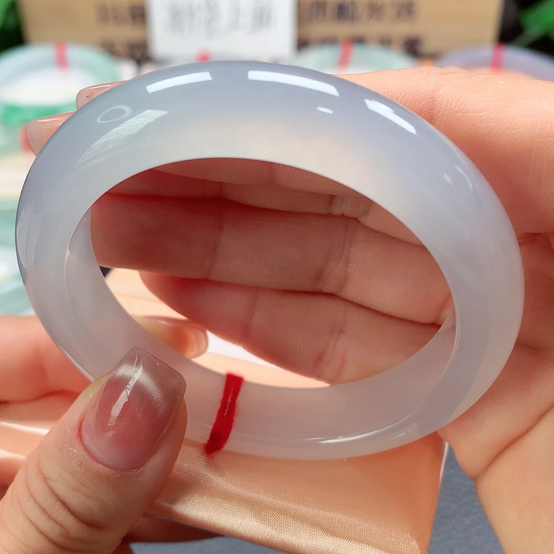 翡翠手镯未镶嵌缅甸天然a货翡翠白月光珠光宝气