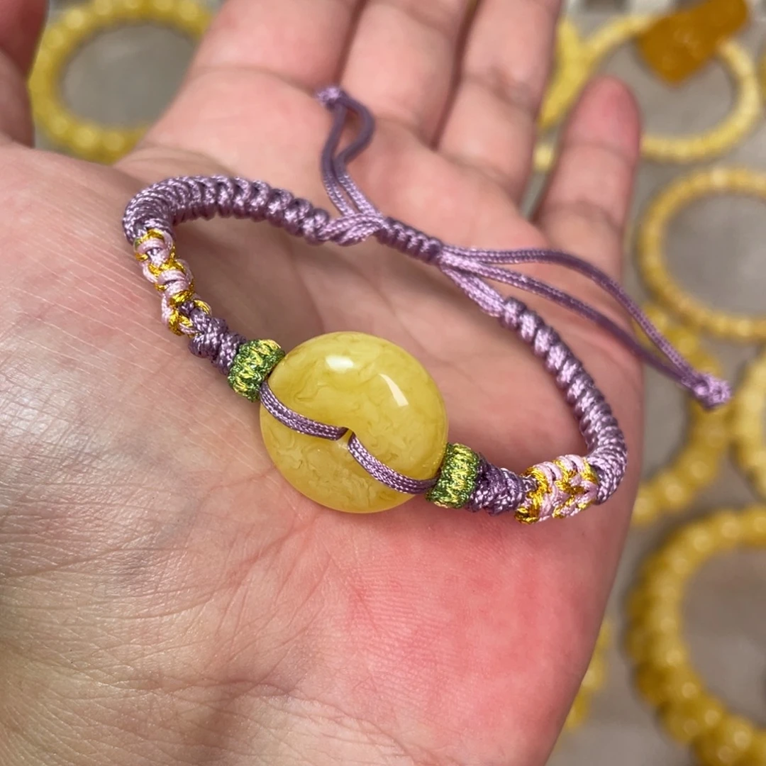 裸石蜜蜡未镶嵌蜜蜡平安扣手绳