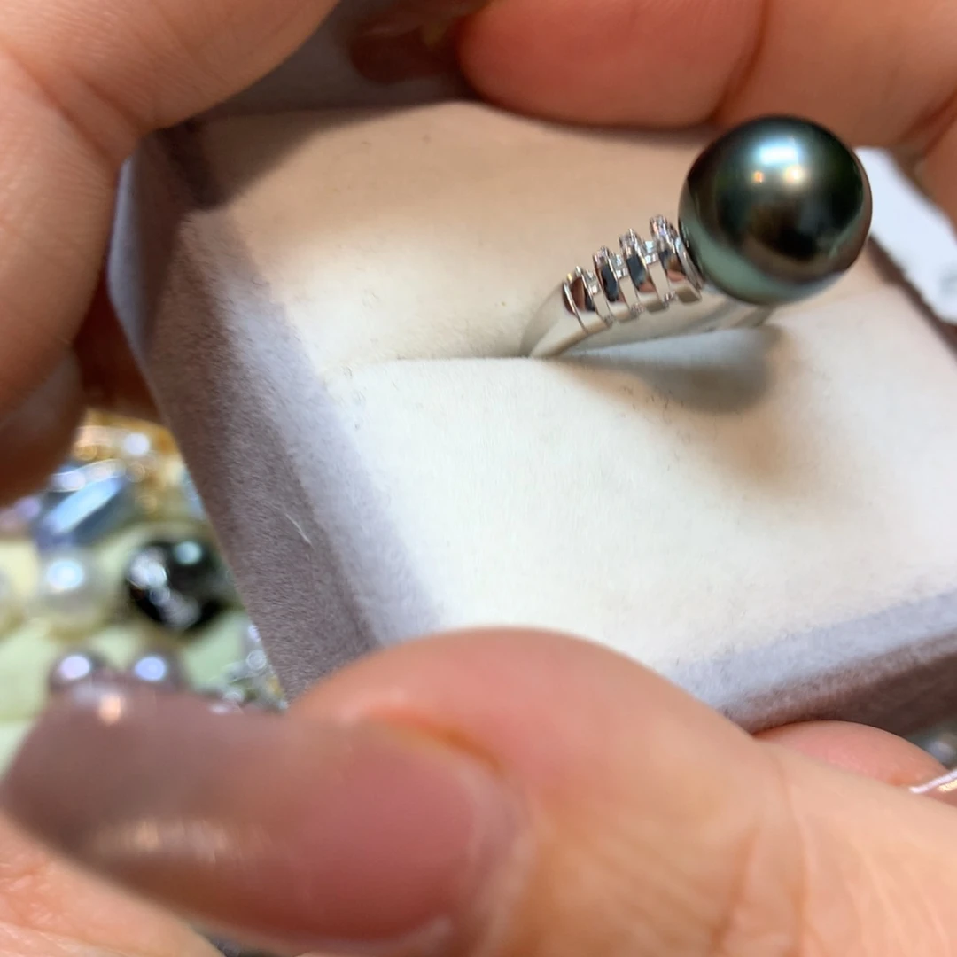 海水珍珠戒指银S925镶嵌