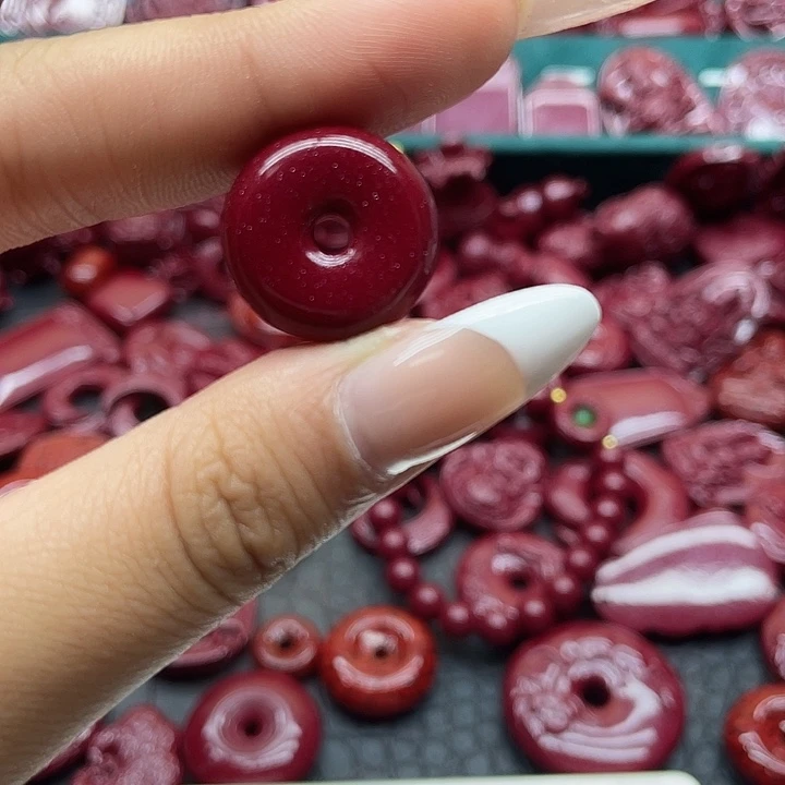 天然辰砂平安扣小11