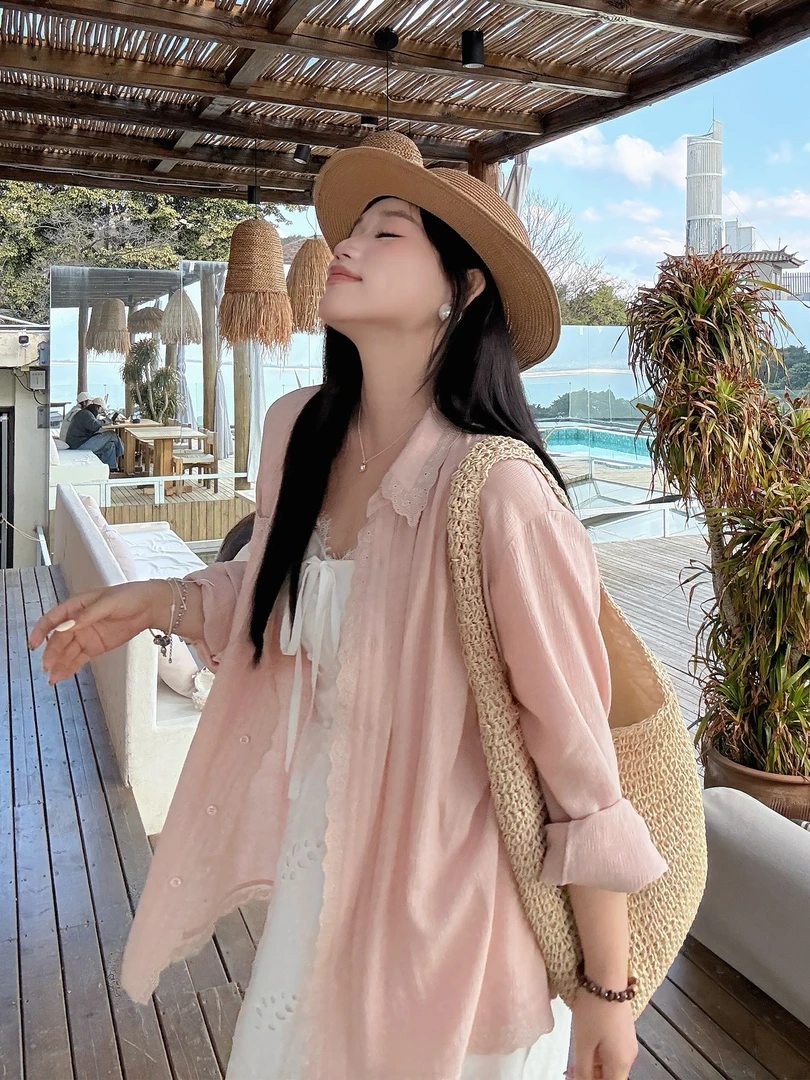 月半鱼【迷迭香】春夏款新款三色衬衫上衣气质慵懒风法式小衬衣