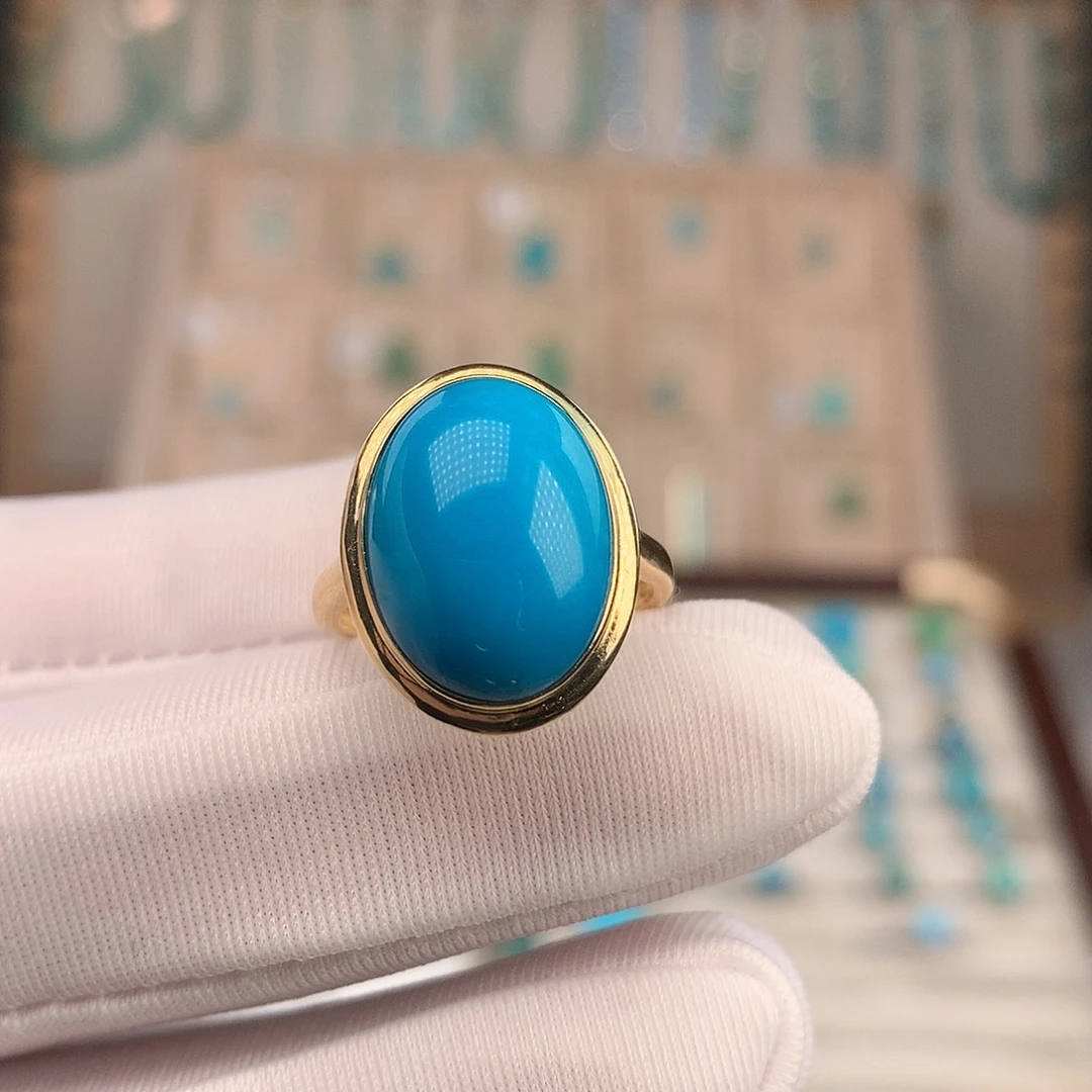 绿松石18K金镶嵌戒指