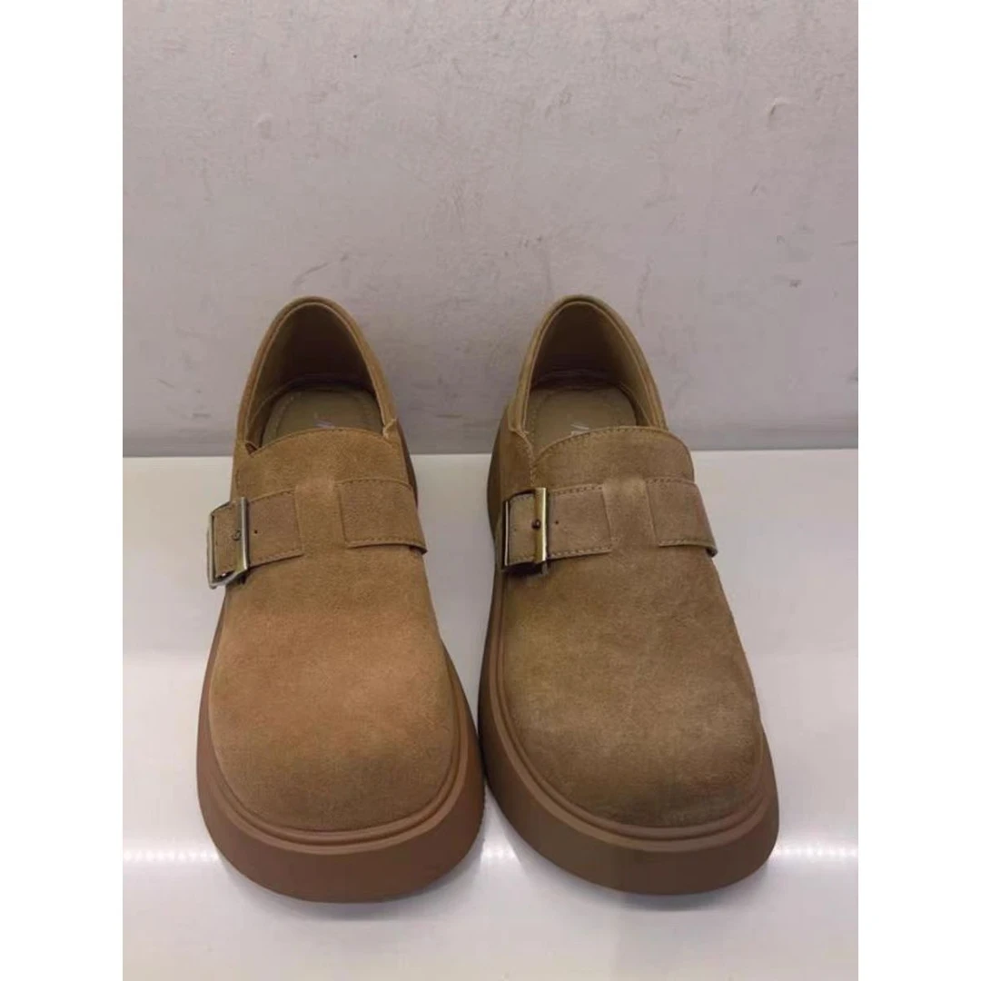 厚底磨砂皮两穿勃肯鞋2025春新款休闲复古女单鞋H8-1073