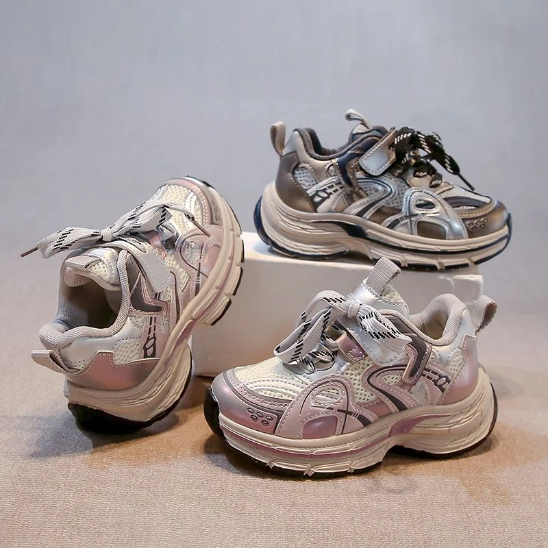 儿童老爹鞋2025春季新款透气网面男童跑步鞋中大童运动鞋女童鞋子