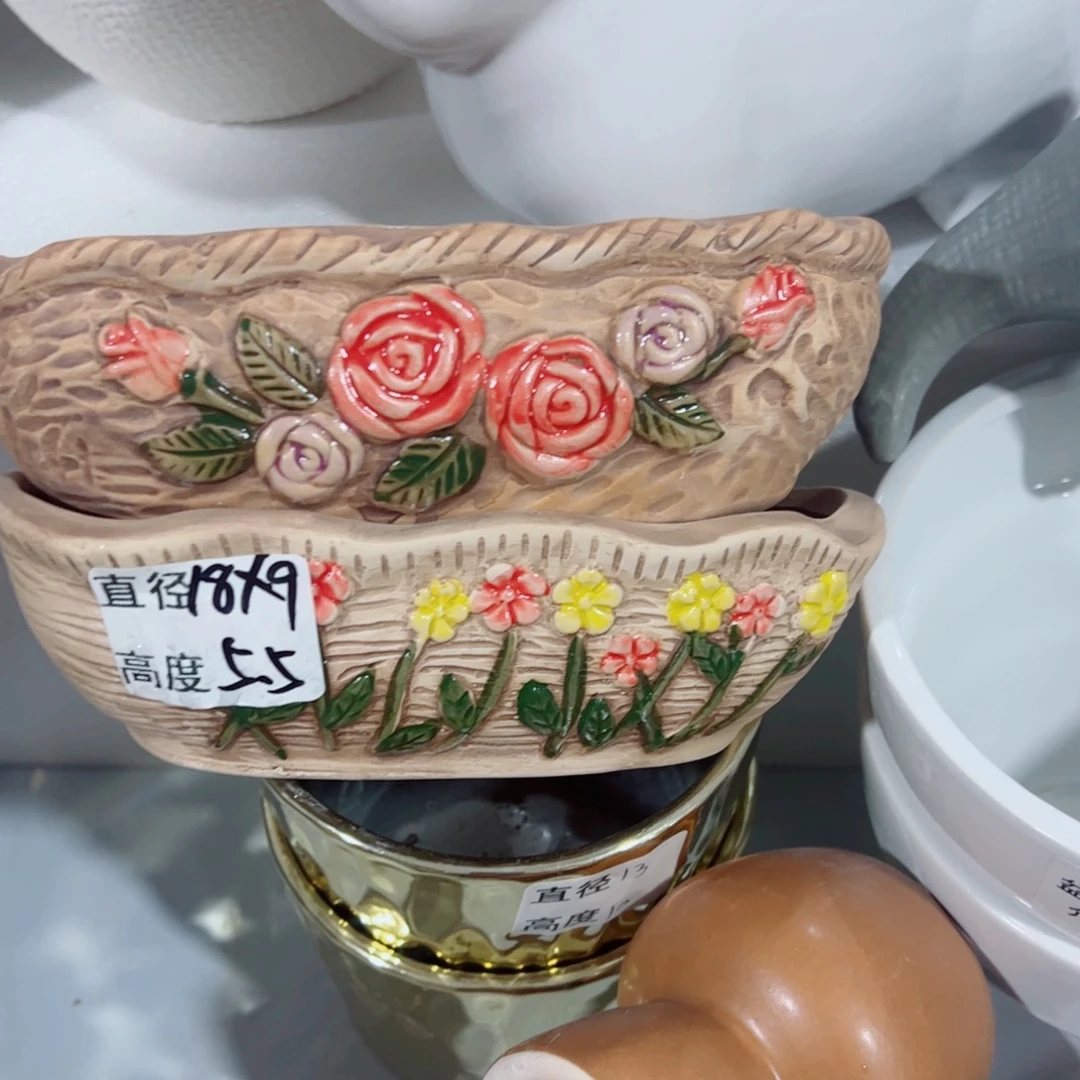 有孔，陶瓷花盆满10米包邮发货