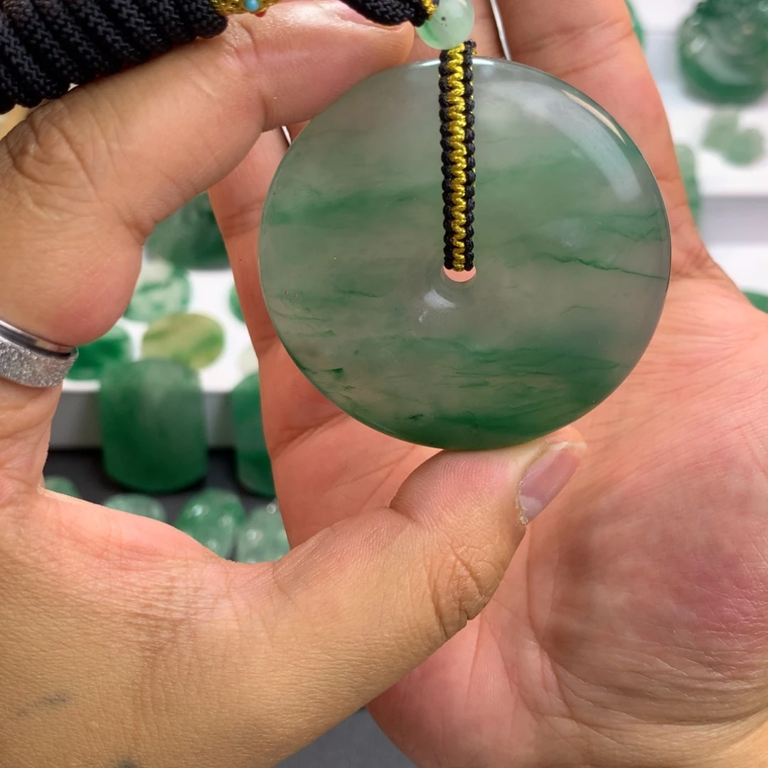 石英质玉（非洲翠）未镶嵌吊坠(赠链)