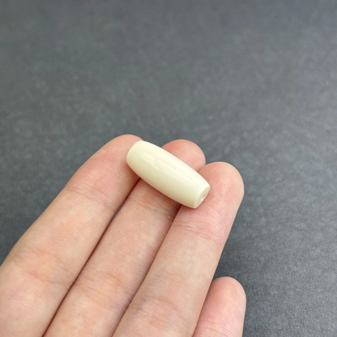S5772天然猛犸牙 桶珠 10*23mm 支持鉴定 假一罚四