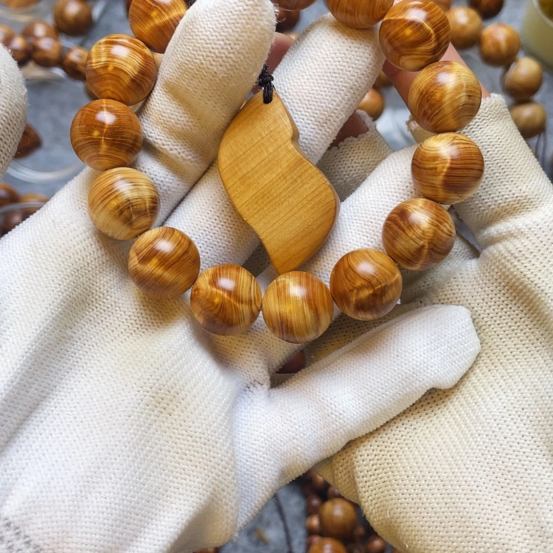 柏木手串/手链太行崖柏陈化1.5黄金龙胆闪电