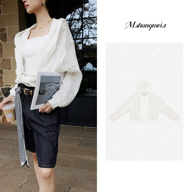M.SHANGMEI.Z/沐熙【刺绣防晒衣】美大哥透气老钱带帽外套X042385