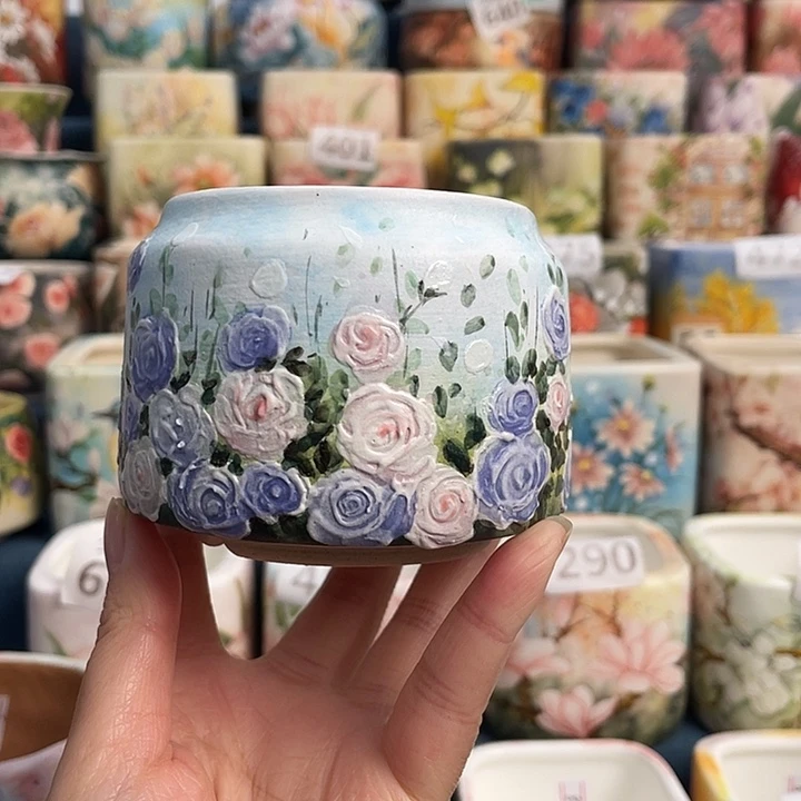 油画玫瑰满工满绘