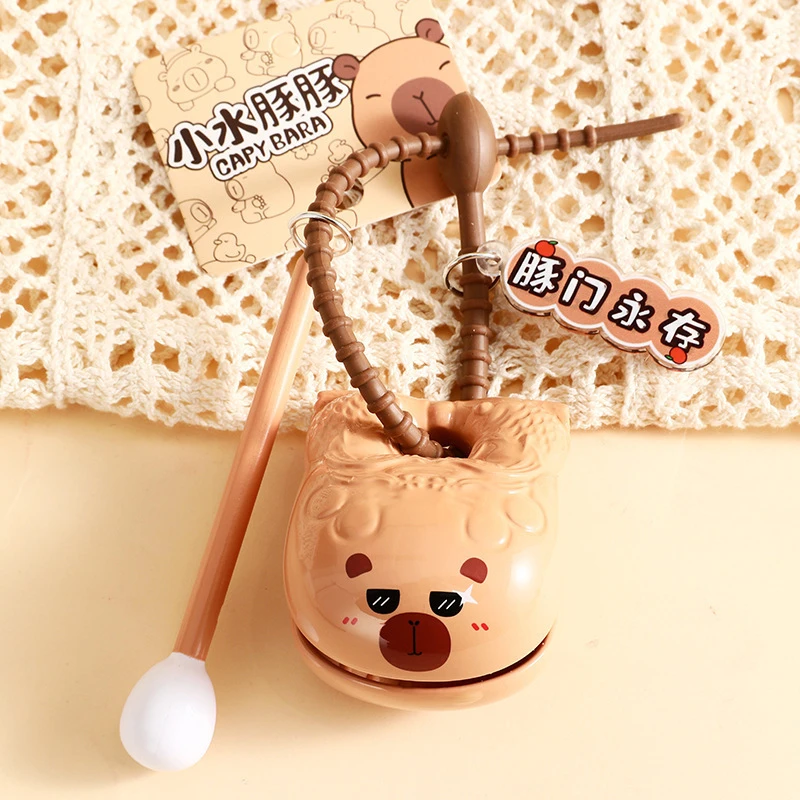 卡皮巴拉木鱼敲打解压神奇佛系桌面摆件装饰挂件玩偶钥匙扣