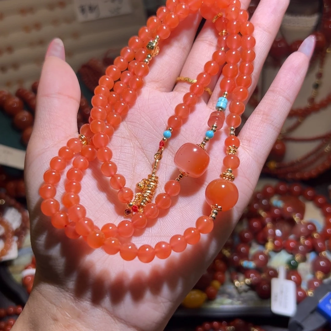 南红玛瑙未镶嵌手链6mm