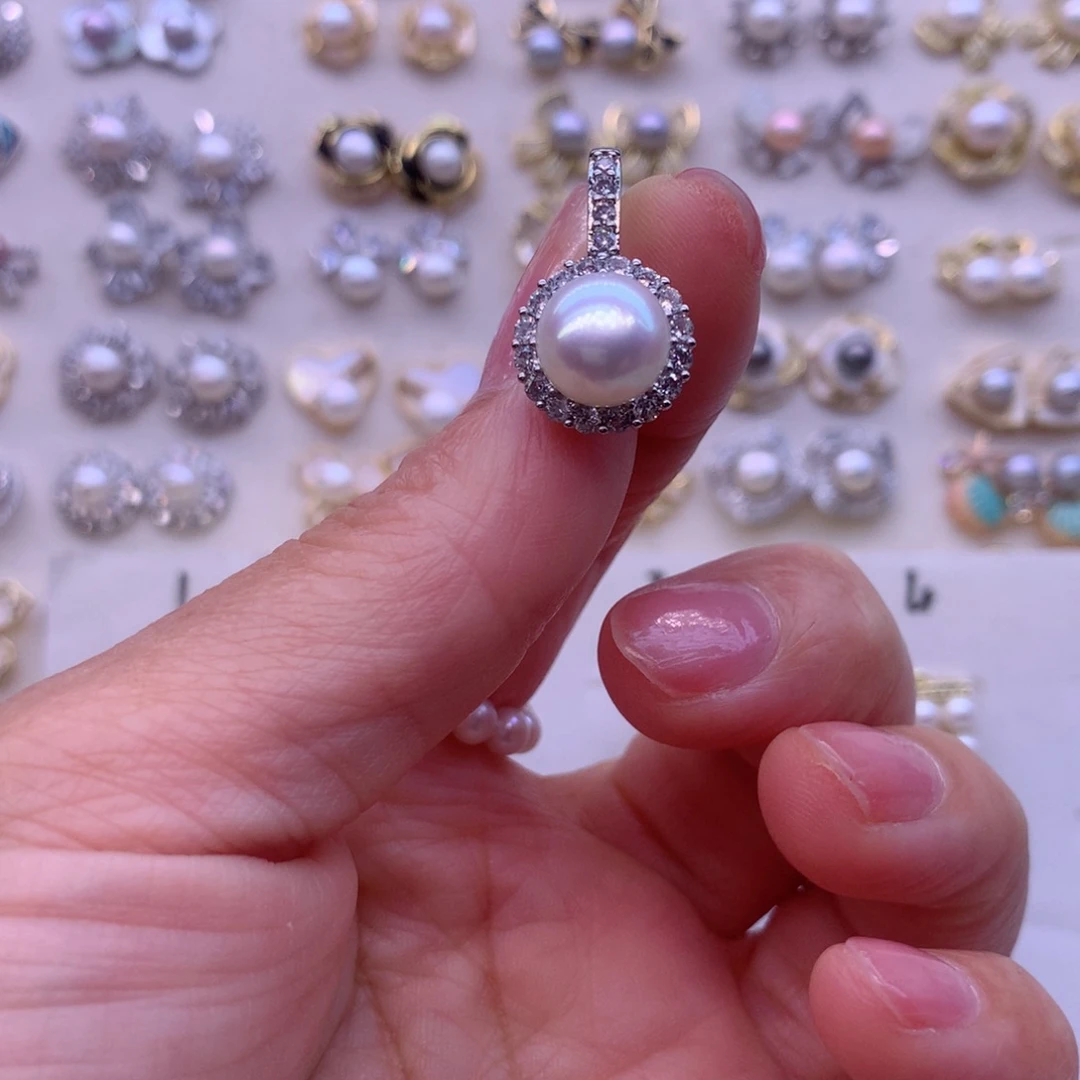 合金淡水珍珠耳饰