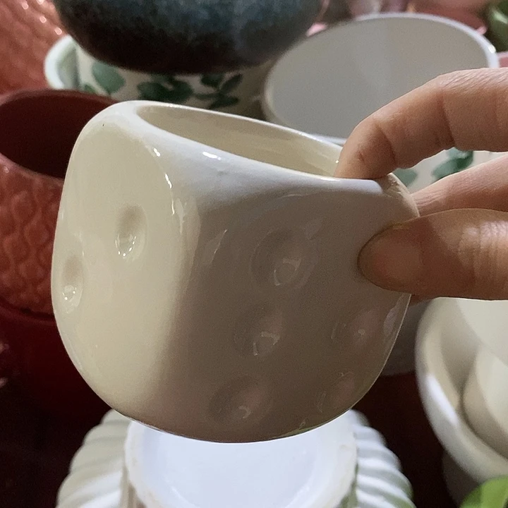 陶摆件陶盆有孔 瑕疵介意勿拍