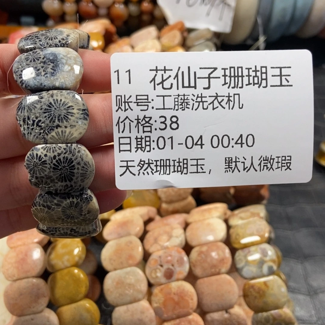 工***机硅化珊瑚未镶嵌手串11