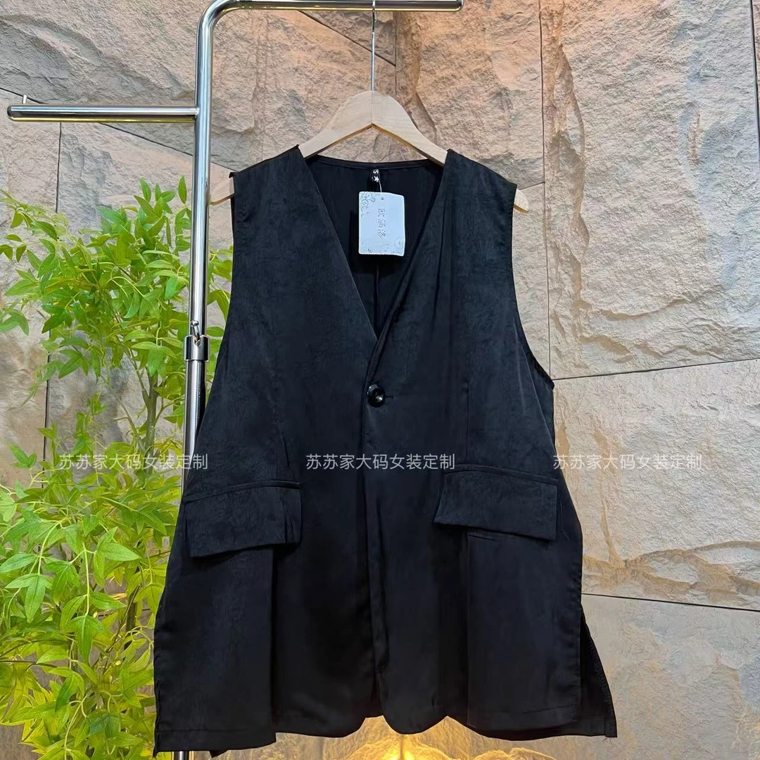 248#1759-经典黑色系抓皱马甲-F/时尚高级百搭小上衣