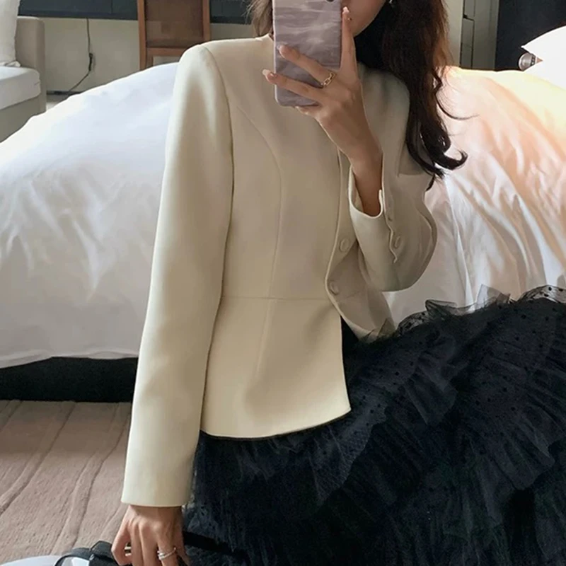 【刻度KODU】01-JA1680轻奢高级收腰公主线气质单排扣显瘦西服外套