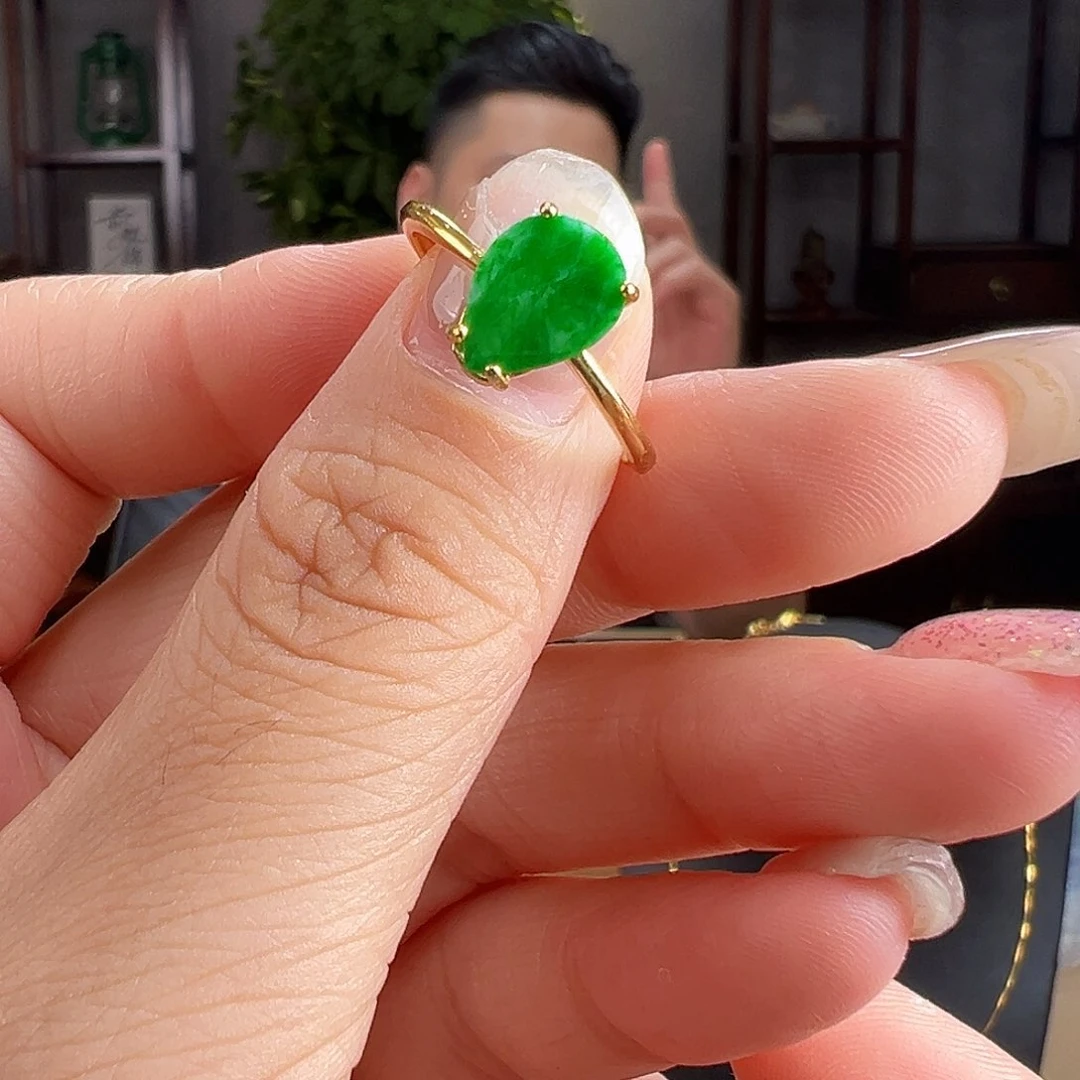 翡翠戒指银S925镶嵌戒指80