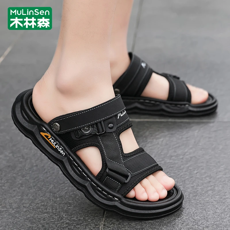 木林森凉鞋男款2025新款夏季防滑运动外穿沙滩凉拖户外穿两用拖鞋